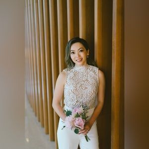 Misha White/Ivory Lace Jumpsuit